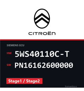 Citroen C2 5WS40110C-T PN16162600000 Stage1 / Stage2 tuning file