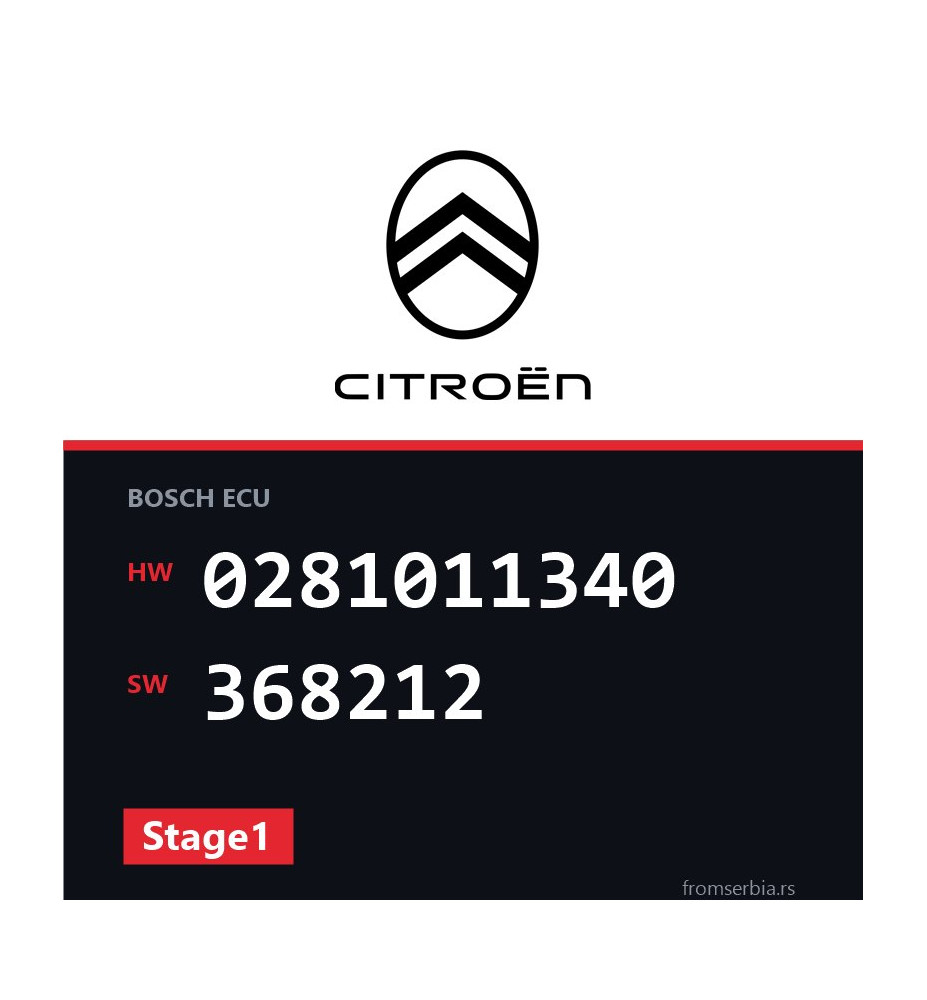 Citroen C5 0281011340 368212 Stage1 tuning file