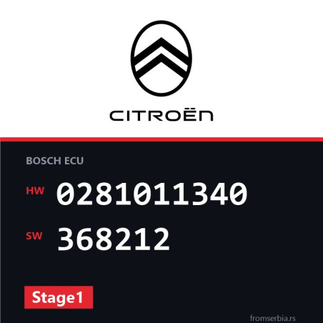 Citroen C5 0281011340 368212 Stage1 tuning file