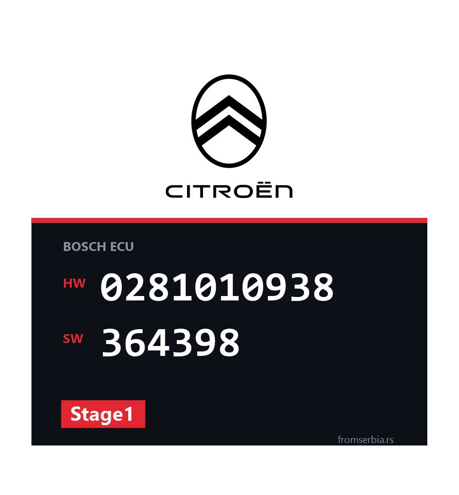 Citroen C5 0281010938 364398 Stage1 tuning file