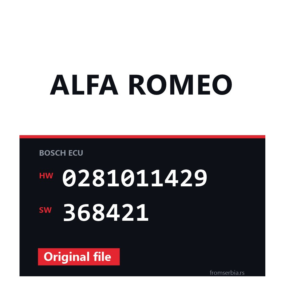 Alfa Romeo 147 0281011429 368421 original ECU file