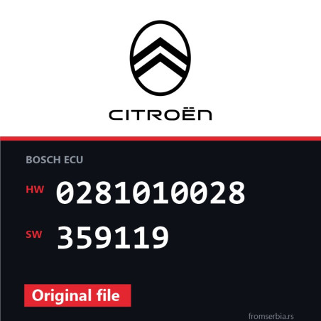 Citroen Evasion 0281010028 359119 original ECU file