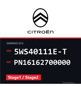 Citroen C2 5WS40111E-T PN16162700000 Stage1 / Stage2 tuning file