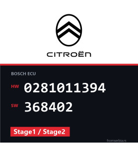 Citroen C5 0281011394 368402 Stage1 / Stage2 tuning file