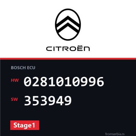 Citroen Xsara 0281010996 353949 Stage1 tuning file