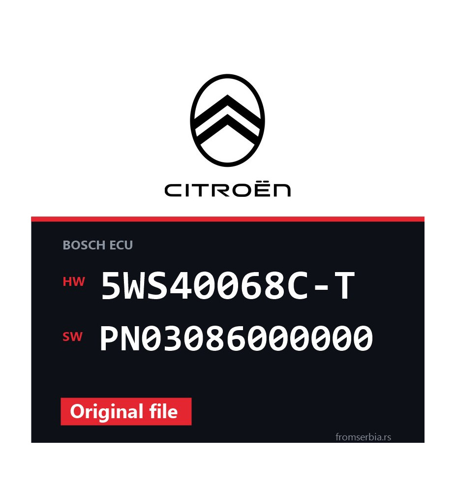 Citroen C3 5WS40068C-T PN03086000000 original ECU file
