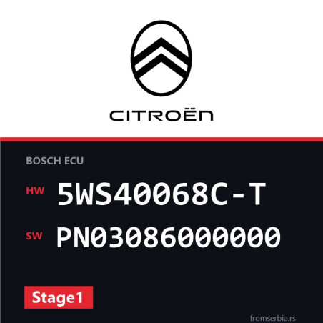 Citroen C3 5WS40068C-T PN03086000000 Stage1 tuning file
