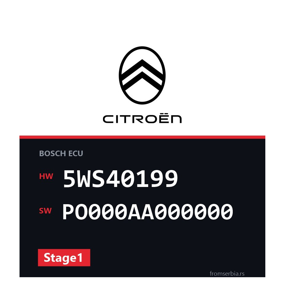 Citroen C5 5WS40199 PO000AA000000 Stage1 tuning file