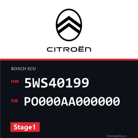 Citroen C5 5WS40199 PO000AA000000 Stage1 tuning file