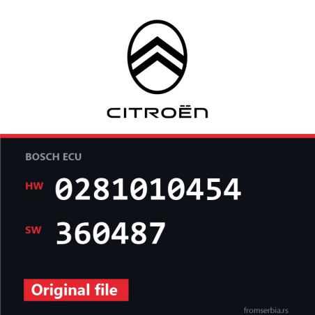 Citroen Jumper 0281010454 360487 original ECU file
