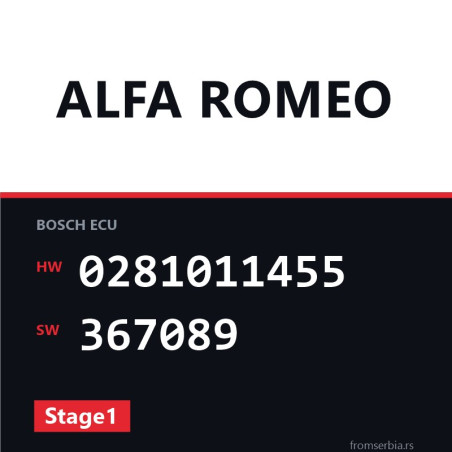 Alfa Romeo 147 0281011455 367089 Stage1 tuning file