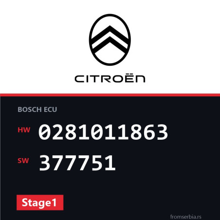 Citroen C4 0281011863 377751 Stage1 tuning file