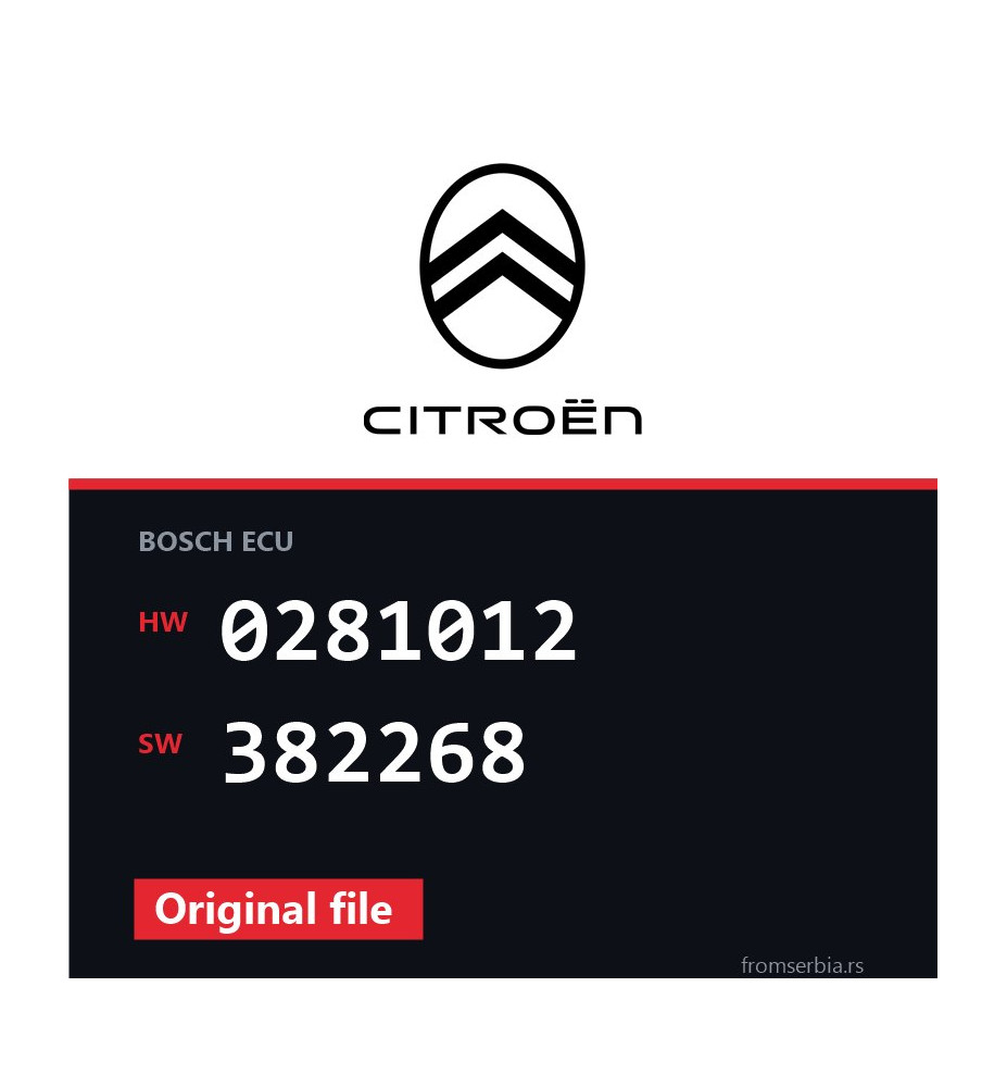 Citroen C4 0281012 382268 original ECU file