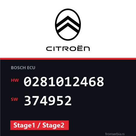 Citroen Xsara 0281012468 374952 Stage1 / Stage2 tuning file