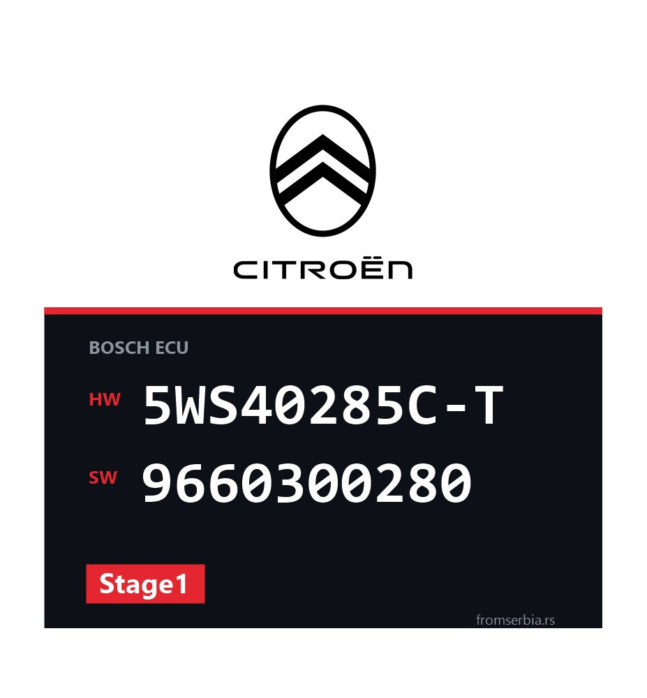 Citroen C3 5WS40285C-T 9660300280 Stage1 tuning file