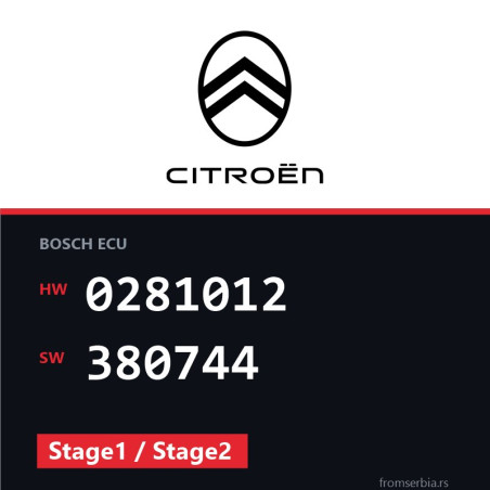 Citroen C2 0281012 380744 Stage1 / Stage2 tuning file