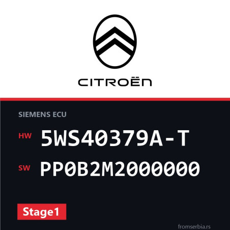 Citroen C6 5WS40379A-T PP0B2M2000000 Stage1 tuning file