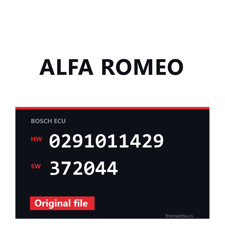 Alfa Romeo 147 0291011429 372044 original ECU file
