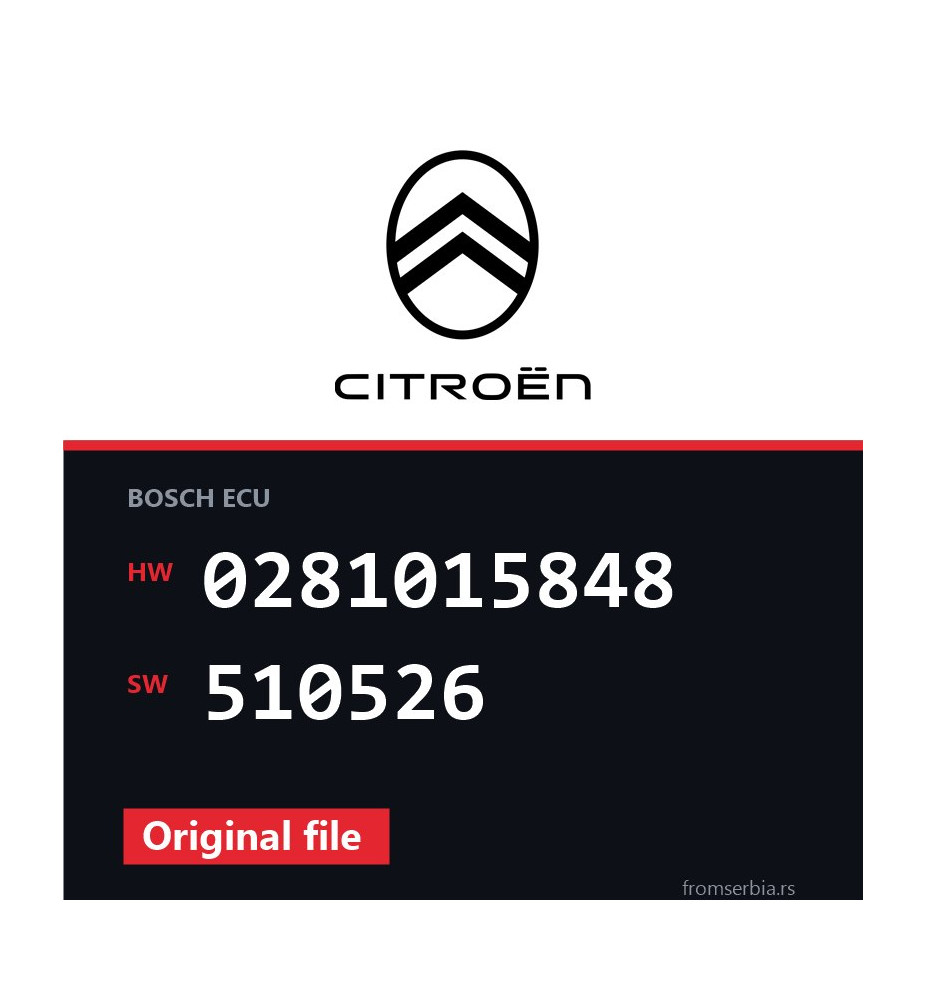 Citroen DS3 0281015848 510526 original ECU file