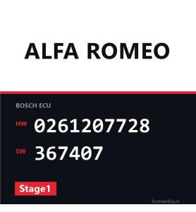 Alfa Romeo 147 0261207728 367407 Stage1 tuning file