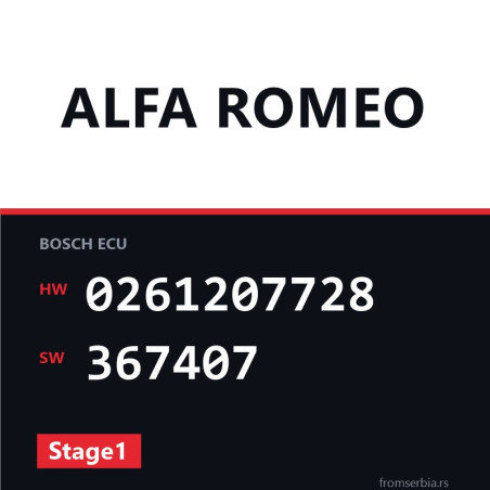 Alfa Romeo 147 0261207728 367407 Stage1 tuning file