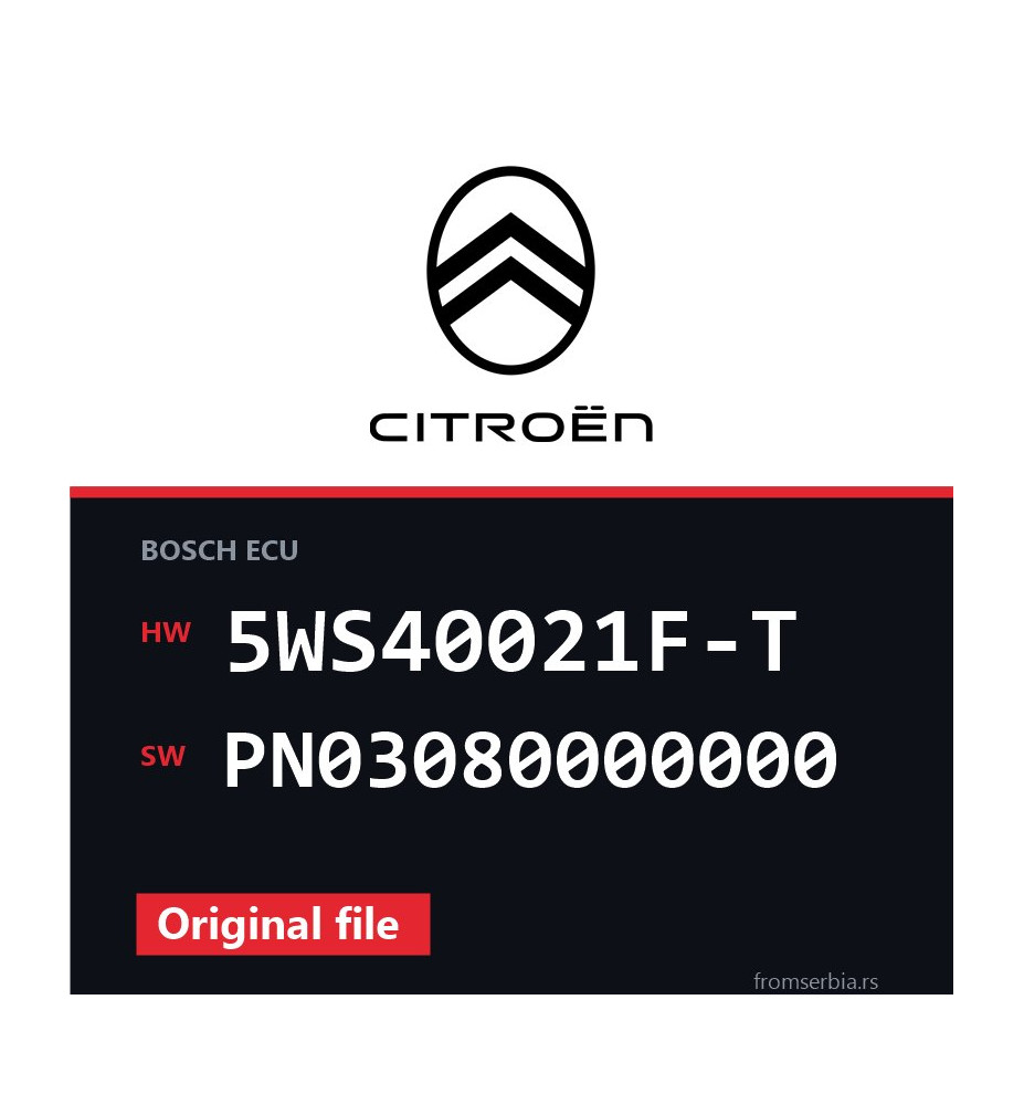 Citroen C3 5WS40021F-T PN03080000000 original ECU file