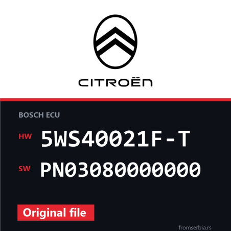 Citroen C3 5WS40021F-T PN03080000000 original ECU file