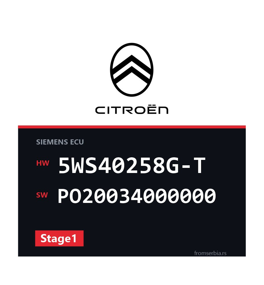 Citroen C5 5WS40258G-T PO20034000000 Stage1 tuning file