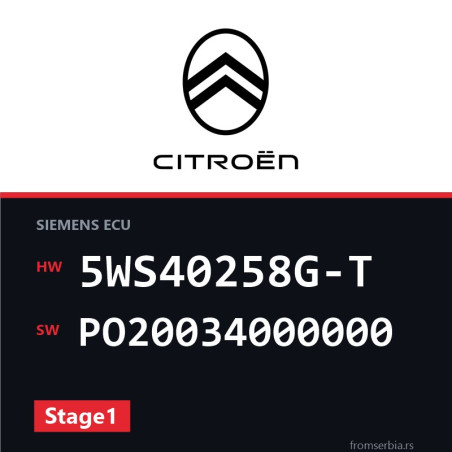 Citroen C5 5WS40258G-T PO20034000000 Stage1 tuning file