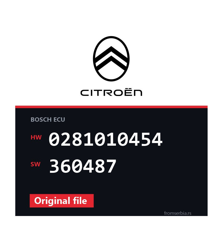 Citroen Jumper 0281010454 360487 original ECU file