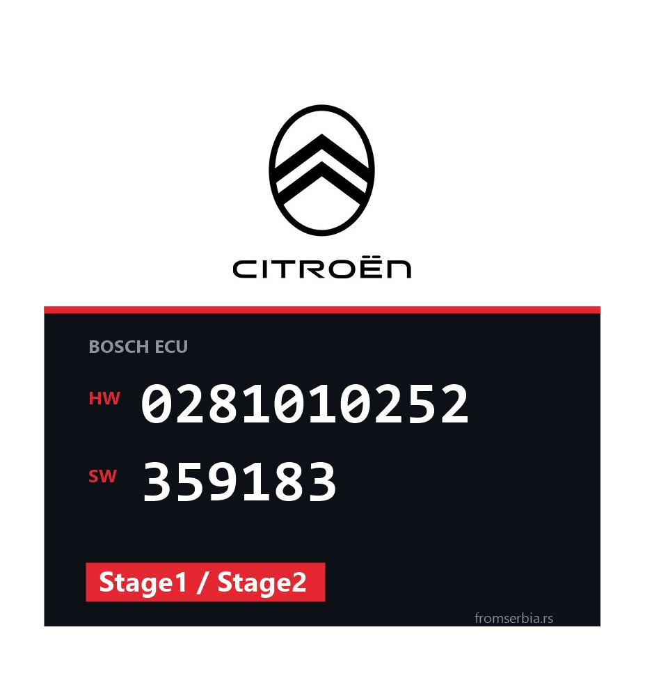 Citroen Xanthia 0281010252 359183 Stage1 / Stage2 tuning file