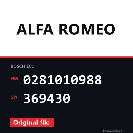 Alfa Romeo 156 0281010988 369430 original ECU file