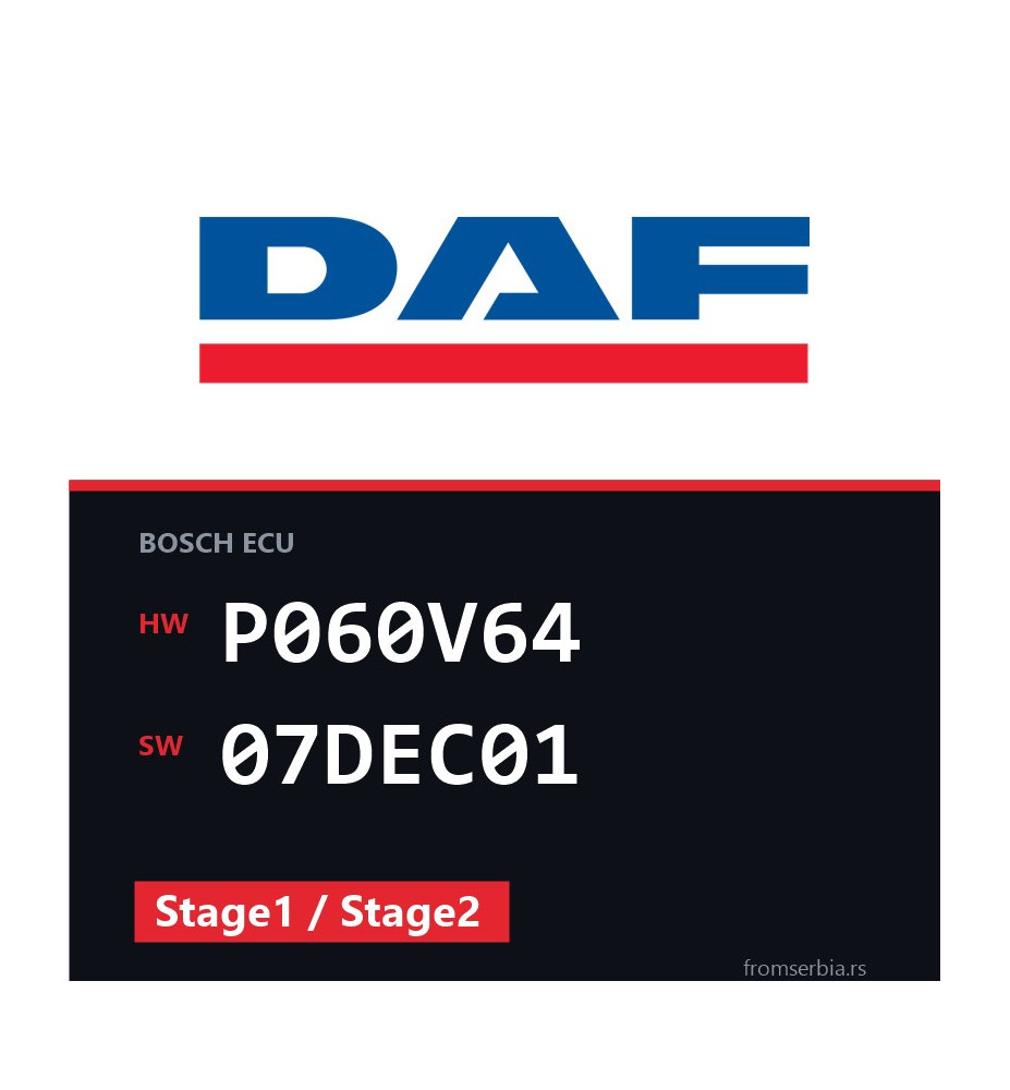 DAF CF85 P060V64 07DEC01 Stage1 / Stage2 tuning file