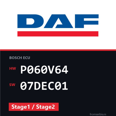 DAF CF85 P060V64 07DEC01 Stage1 / Stage2 tuning file