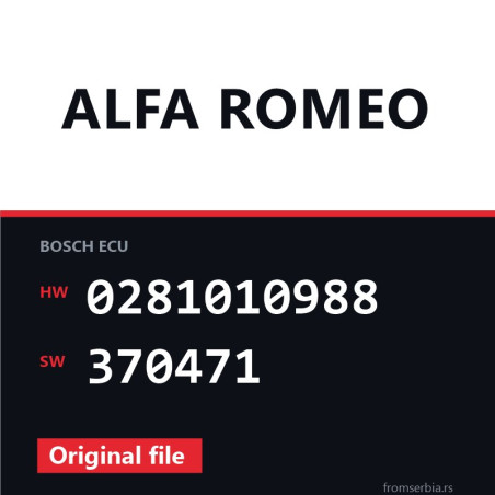 Alfa Romeo 156 0281010988 370471 original ECU file