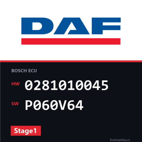 DAF CF85 0281010045 P060V64 Stage1 tuning file