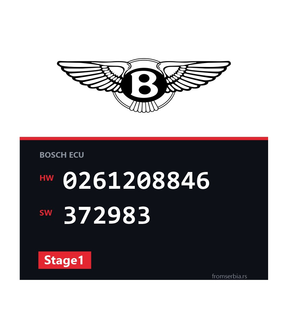 Bentley Continental 0261208846 372983 Stage1 tuning file