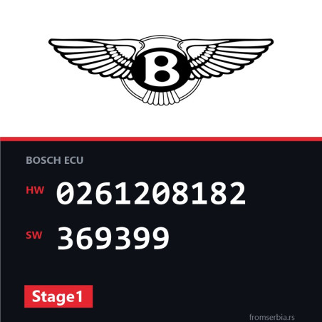 Bentley Continental 0261208182 369399 Stage1 tuning file