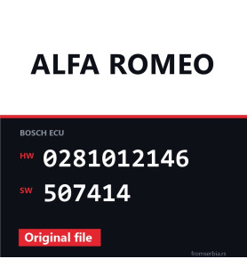 Alfa Romeo 159 0281012146 507414 Stage1 tuning file