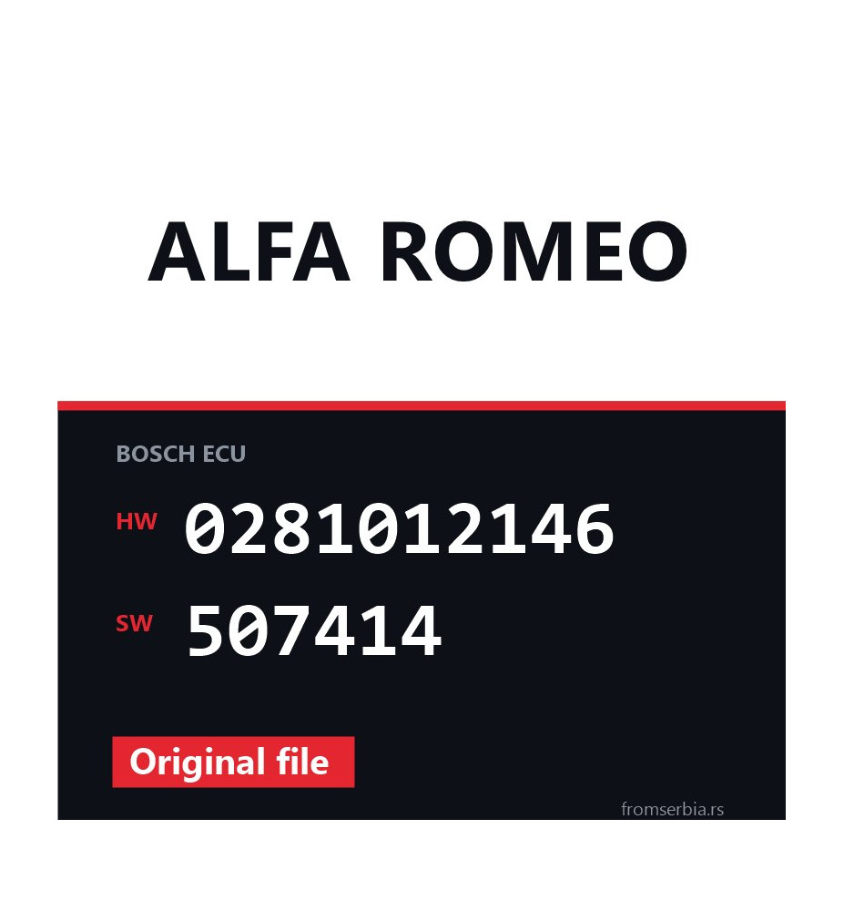 Alfa Romeo 159 0281012146 507414 original ECU file