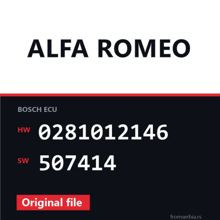Alfa Romeo 159 0281012146 507414 original ECU file