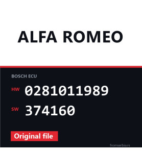 Alfa Romeo 166 0281011989 374160 original ECU file