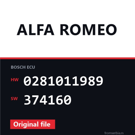 Alfa Romeo 166 0281011989 374160 original ECU file