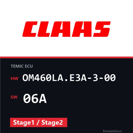 Claas Jaguar OM460LA.E3A-3-00 06A Stage1 / Stage2 tuning file