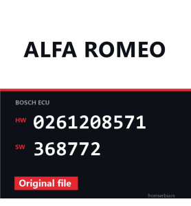 Alfa Romeo GT 0261208571 368772 original ECU file
