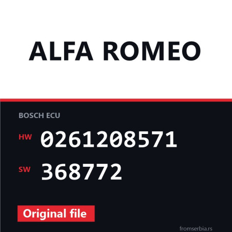 Alfa Romeo GT 0261208571 368772 original ECU file