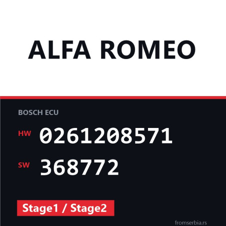 Alfa Romeo GT 0261208571 368772 Stage1 / Stage2 tuning file