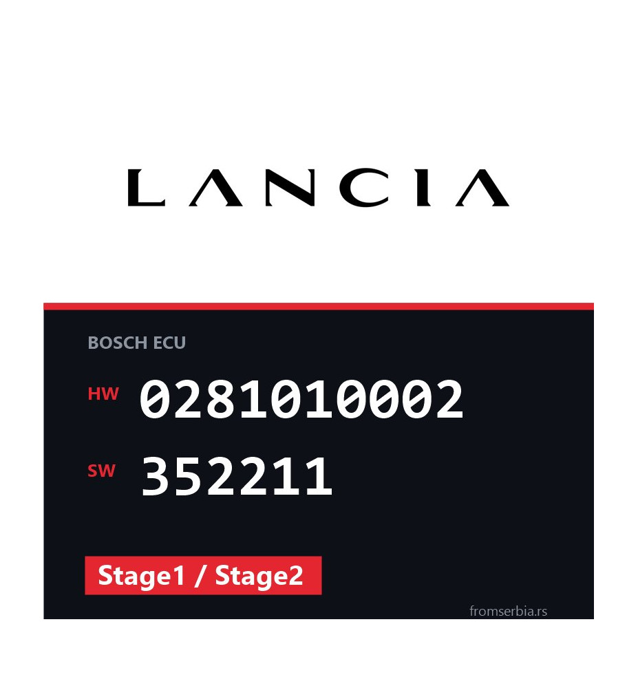 Lancia Lybra 0281010002 352211 Stage1 / Stage2 tuning file
