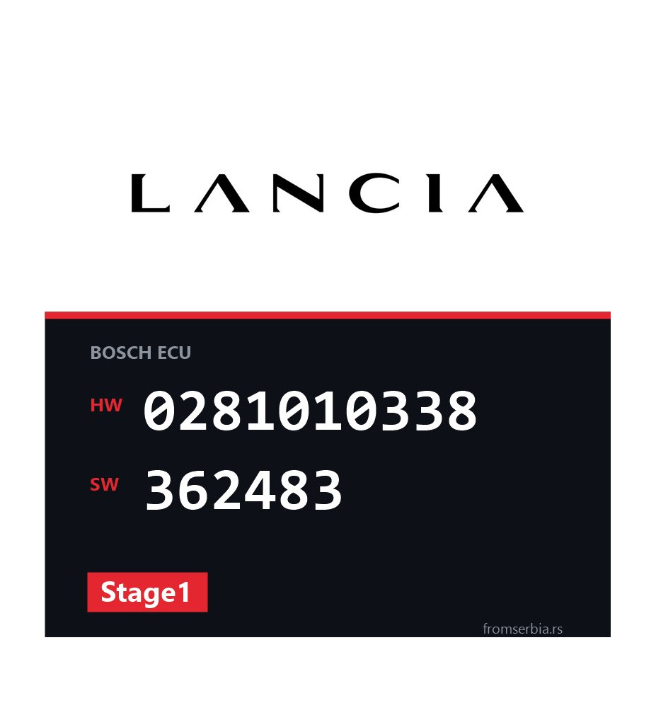 Lancia Lybra 0281010338 362483 Stage1 tuning file
