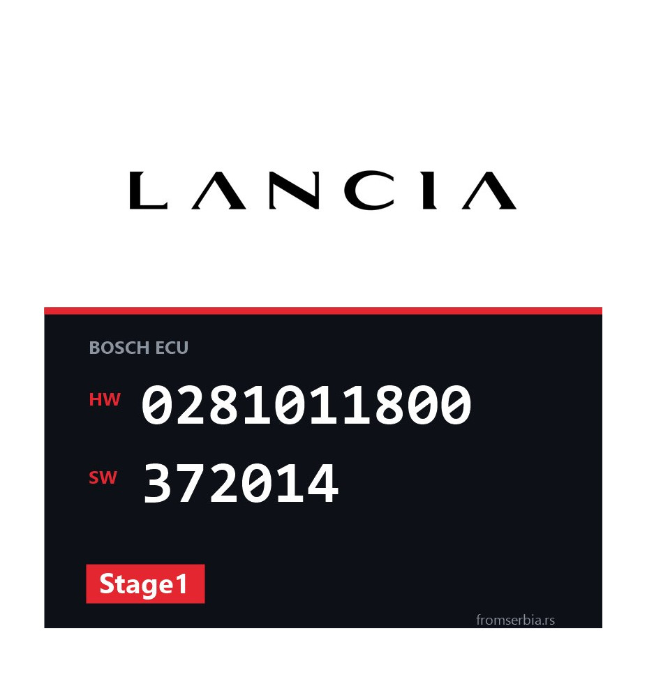 Lancia Phedra 0281011800 372014 Stage1 tuning file